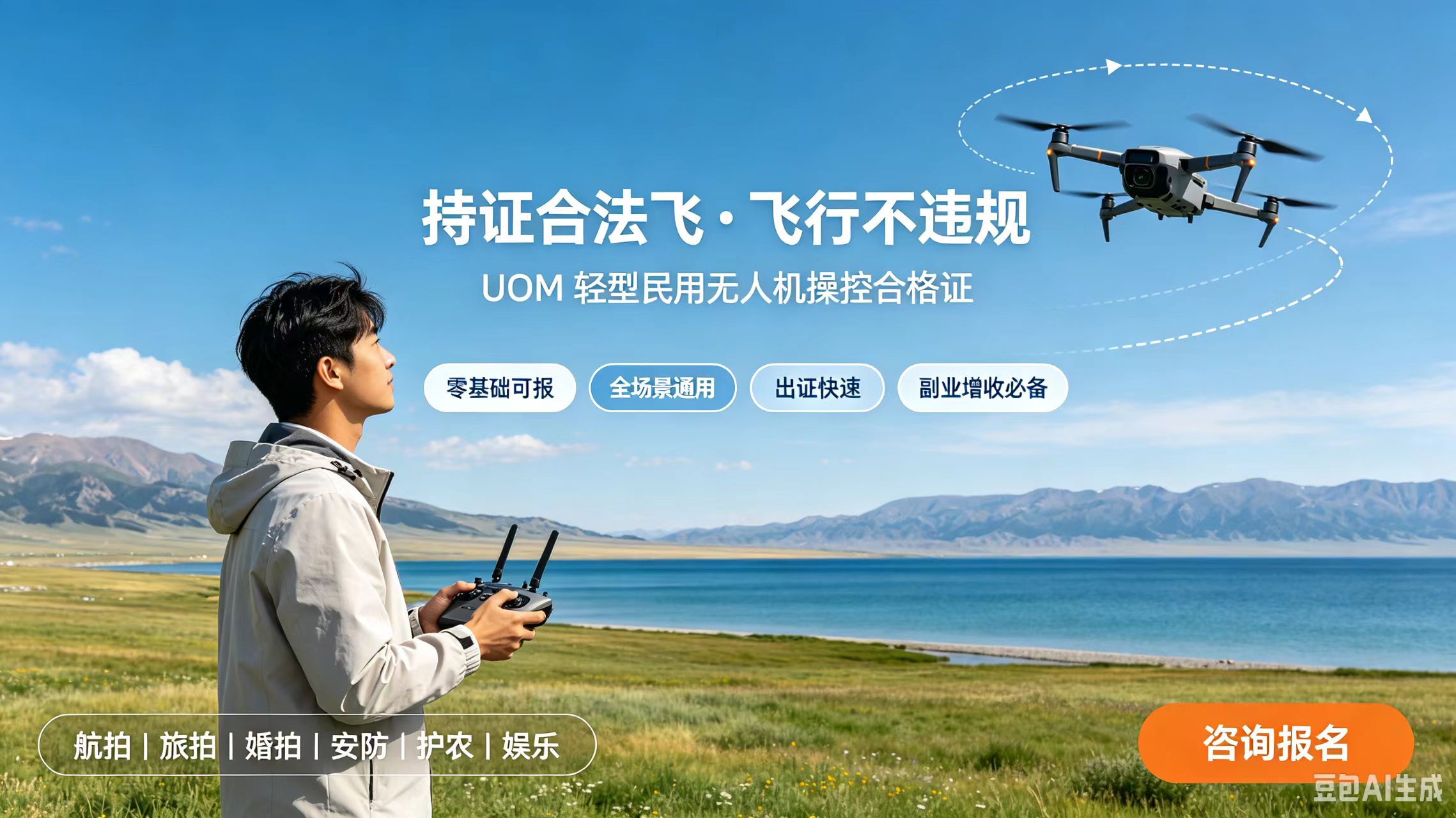 <strong>UOM轻型民用无人机操控合格证 官方招生</strong>